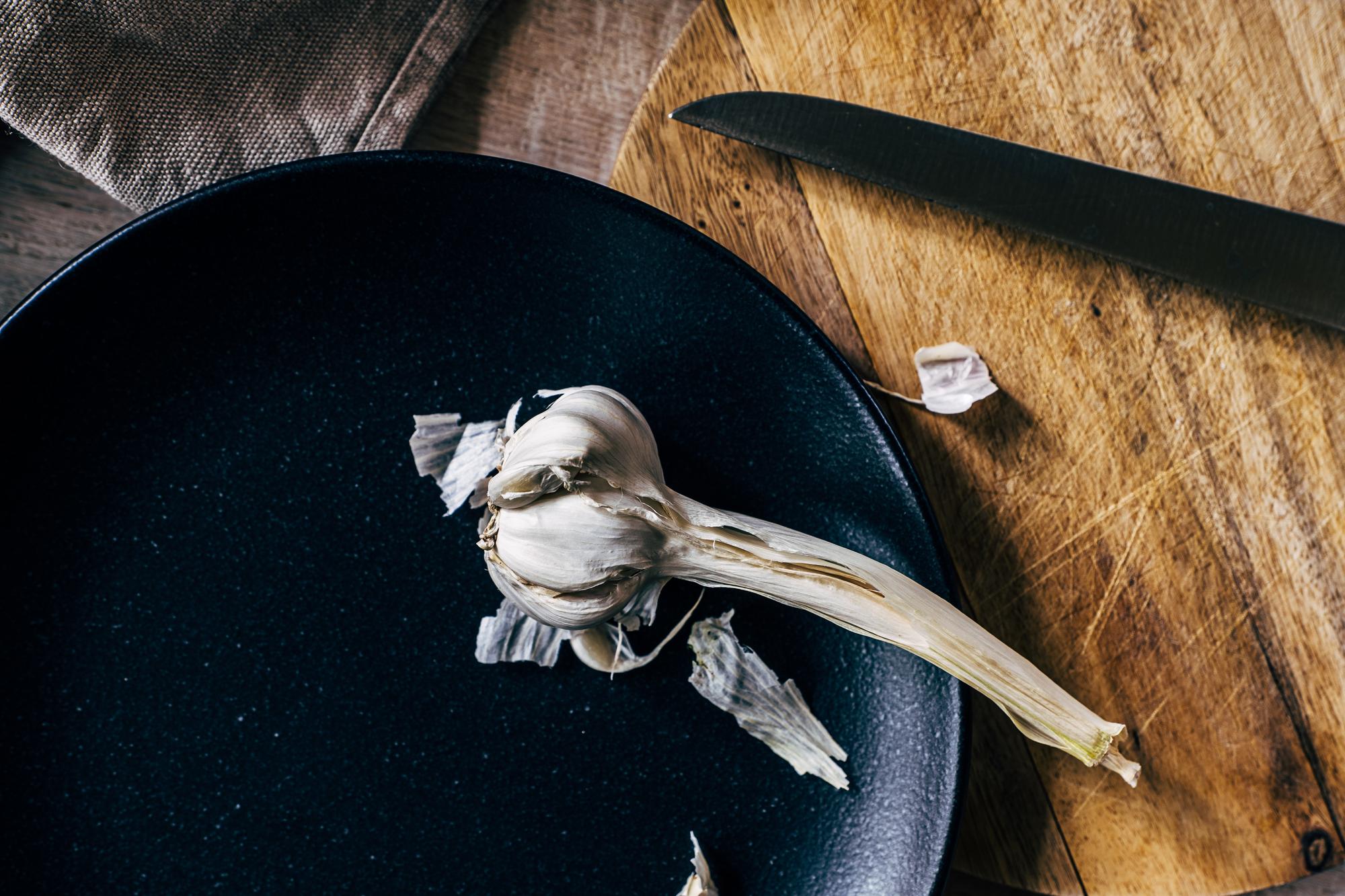Artisan plating close-up with textured table